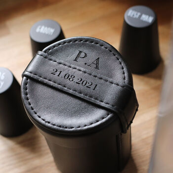 Wedding Shot Glasses In Personalised Carry Case, 3 of 8