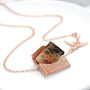 Personalised Wooden Photo Envelope Necklace With Bird, thumbnail 2 of 10