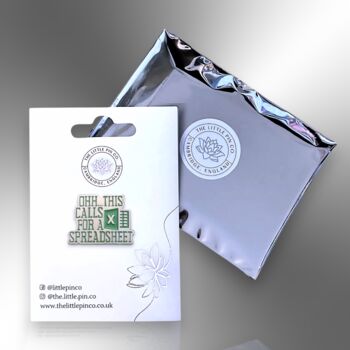 Oh… This Calls For A Spreadsheet Enamel Lapel Pin Badge, Secret Santa Gift For Office, Work Colleagues, Organisers And Data Analysts, 5 of 8