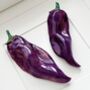 Hand Sculpted Ceramic Wall Art: Purple Peppers, thumbnail 1 of 6