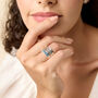 Wide Molten Sterling Silver Blue Opal Quintet Ring, thumbnail 3 of 6