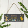 Personalised Easter Bunny And Chick Slate Hanging Sign, thumbnail 4 of 5