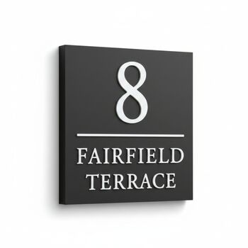 Personalised House Number And Name Sign With Dividing Line, 4 of 10