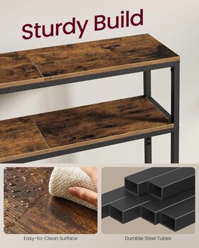 Two Tier Slim Console Table Sofa Table Storage, 3 of 5