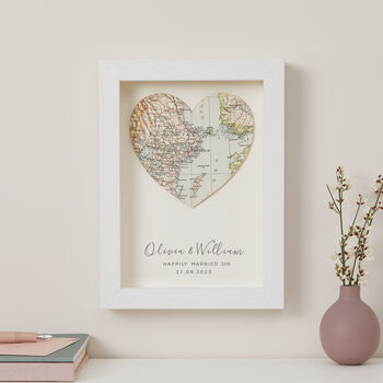 Personalised Map Location Heart Wedding Engagement Card, 3 of 12