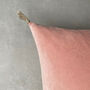 The Velvet And Linen Cushion Pale Pink, thumbnail 3 of 7