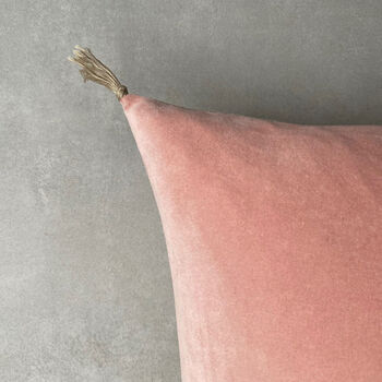 The Velvet And Linen Cushion Pale Pink, 3 of 7