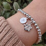 Sterling Silver Personalised Dog Paw Charm Stretch Bracelet, thumbnail 1 of 11