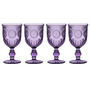 Set Of Four Embossed Purple Wine Goblets, thumbnail 2 of 5