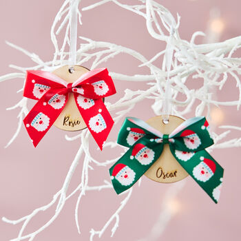 Personalised Mini Bows Christmas Decoration, 3 of 3