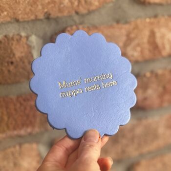 Scalloped Personalised Leather Coasters, 2 of 7