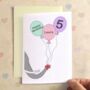 Personalised Elephant Balloons Birthday Card, thumbnail 1 of 8