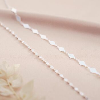 Sterling Silver Diamond Chain Layer Necklace, 3 of 5