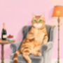 Your Own Cat Sipping Champagne Wall Art Print, thumbnail 6 of 8
