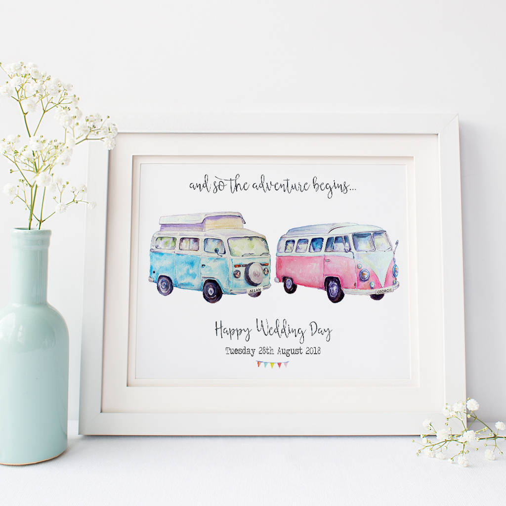 Personalised And So The Adventure Begins Wedding Print By Pink Milkshake  Designs