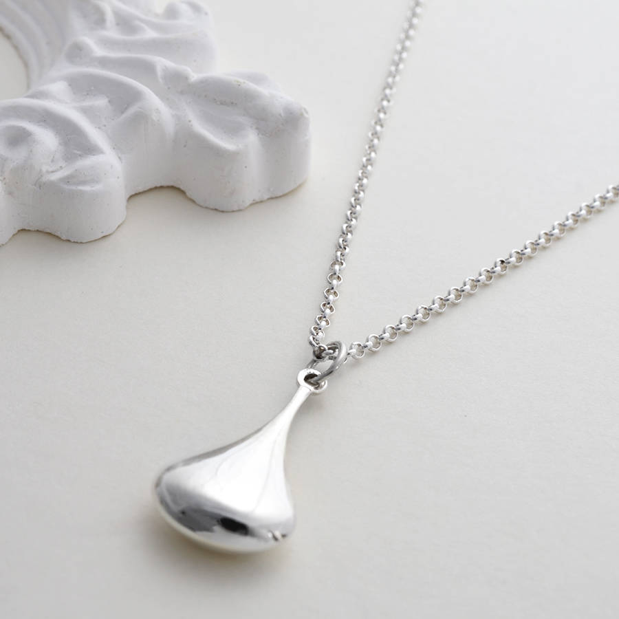 Sterling Silver Pear Drop Necklace By Martha Jackson Sterling Silver