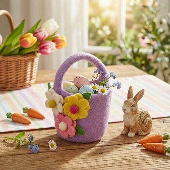Handmade Felt Eggcellent Easter Buckets Decoration, 3 of 5