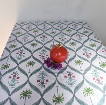 Palm Table Cover Blue/Green, 4 of 6