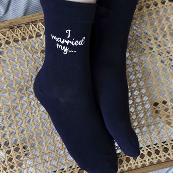 Personalised Groom Wedding Socks 2nd Anniversary Gift, 6 of 7