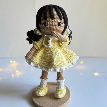 Handmade Crochet Black Doll, 2 of 12