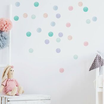 Pastel Watercolour Confetti Wall Sticker Dots, 3 of 3