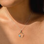 Molten Sterling Silver Offset Blue Opal Necklace, thumbnail 2 of 11