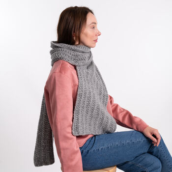 Easy Ribbed Scarf Crochet Kit, 4 of 8
