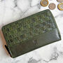 Green Leather Purse Hand Woven, thumbnail 1 of 2