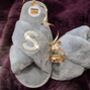 Personalised Diamante Fluffy Faux Fur Slippers, thumbnail 9 of 10