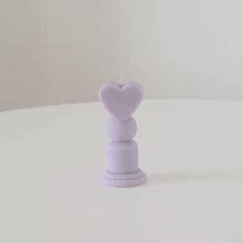 Pastel Love Heart Column Pillar Candle, 5 of 7