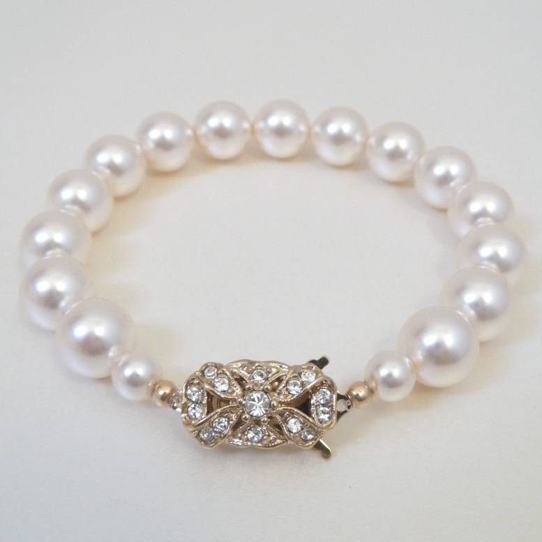 Crystal Embellished Bow Single String Bracelet By Katherine Swaine