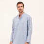 Men's Egyptian Cotton Blue And White Stripe Nightshirt, thumbnail 2 of 3