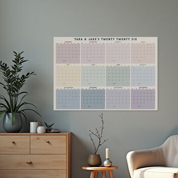 2026 Wall Planner | Personalised Monthly Grid Calendar, 3 of 6