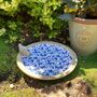 Blue And White Ceramic Bird Bath Birdbath Feeder Table Ornament, thumbnail 1 of 3