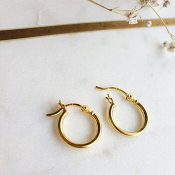24ct Gold Vermeil Everyday 15mm Hoop Earrings, 5 of 6