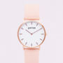 Classic Rose Gold Vegan Leather Watch, thumbnail 2 of 12