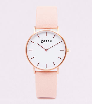 Classic Rose Gold Vegan Leather Watch, 2 of 12