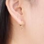 Gold Mismatch Moon And Star Hoop Earrings, Charm Earrings, thumbnail 3 of 8