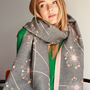 'Make A Wish' Dandelion With Hearts Motif Cotton Blend Scarf, thumbnail 1 of 7