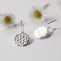 Daisy Flower Handmade Sterling Silver Drop Earrings, thumbnail 5 of 11