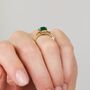 One Of A Kind Lab Grown Emerald Cut Green Diamond Engagement Ring, thumbnail 4 of 6