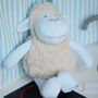 Blue Curly Sheep Plush Toy For Baby And Toddler, thumbnail 10 of 10