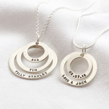 Personalised Sterling Silver Double Hoop Necklace, 2 of 8