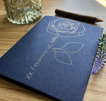 Personalised Gold Foil Rose Anniversary Card, 10 of 10