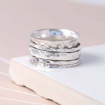 Personalised Wide Sterling Silver Spinner Ring, 4 of 12