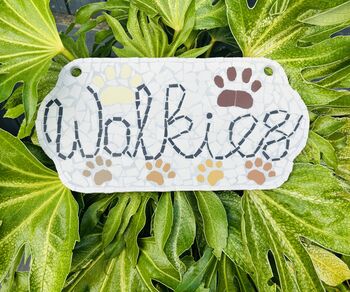 Paw Print Walkies Hanging Mosaic Sign Decoration, 2 of 5