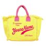 Personalised Jade Solid Colour Straw Fringe Tote Hand Bag Beach Bag, thumbnail 5 of 12