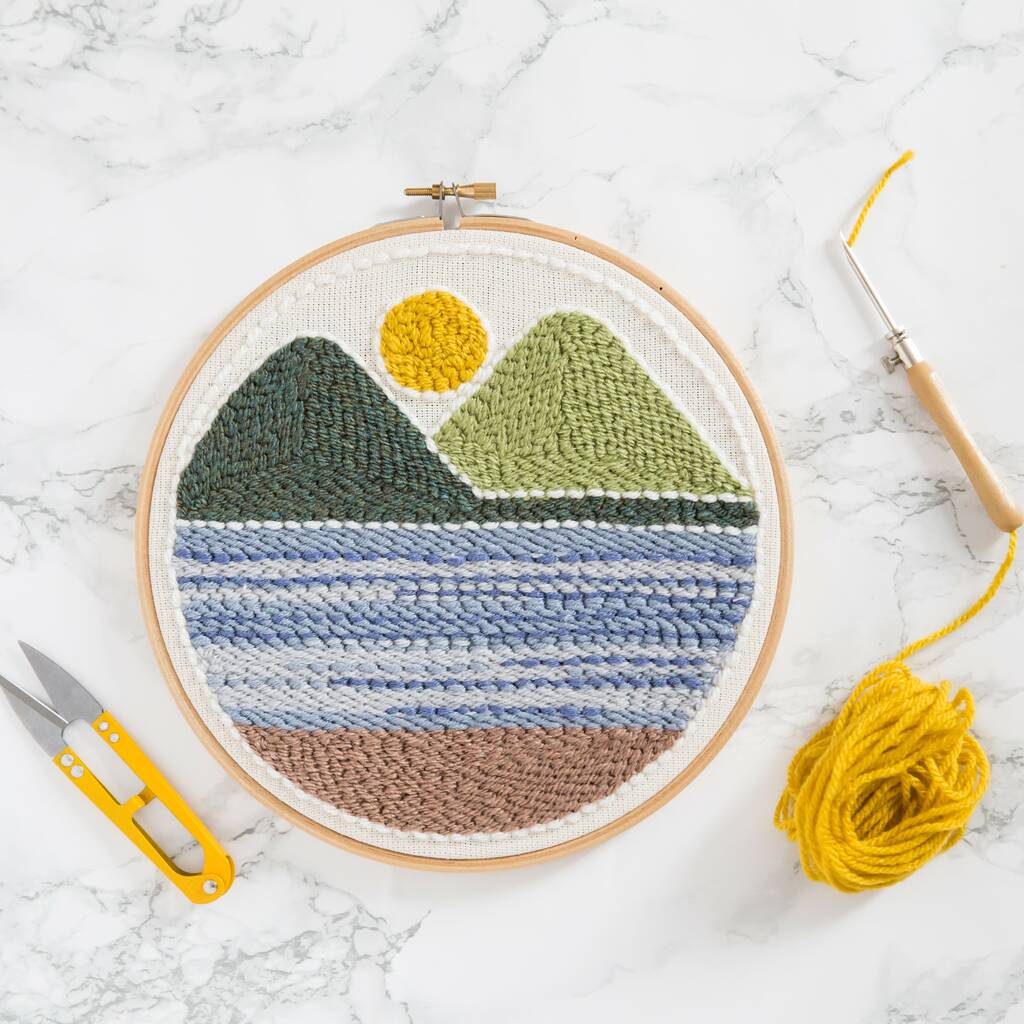 Landscape Beginner Punch Needle Kit By FOR SHE LOVED WOOL