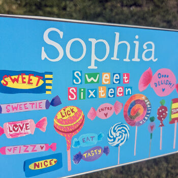 Personalised Sweet Sixteen Birthday Milestone Tin, 8 of 8