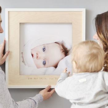 Wooden Personalised Baby Photo Frame, 2 of 7